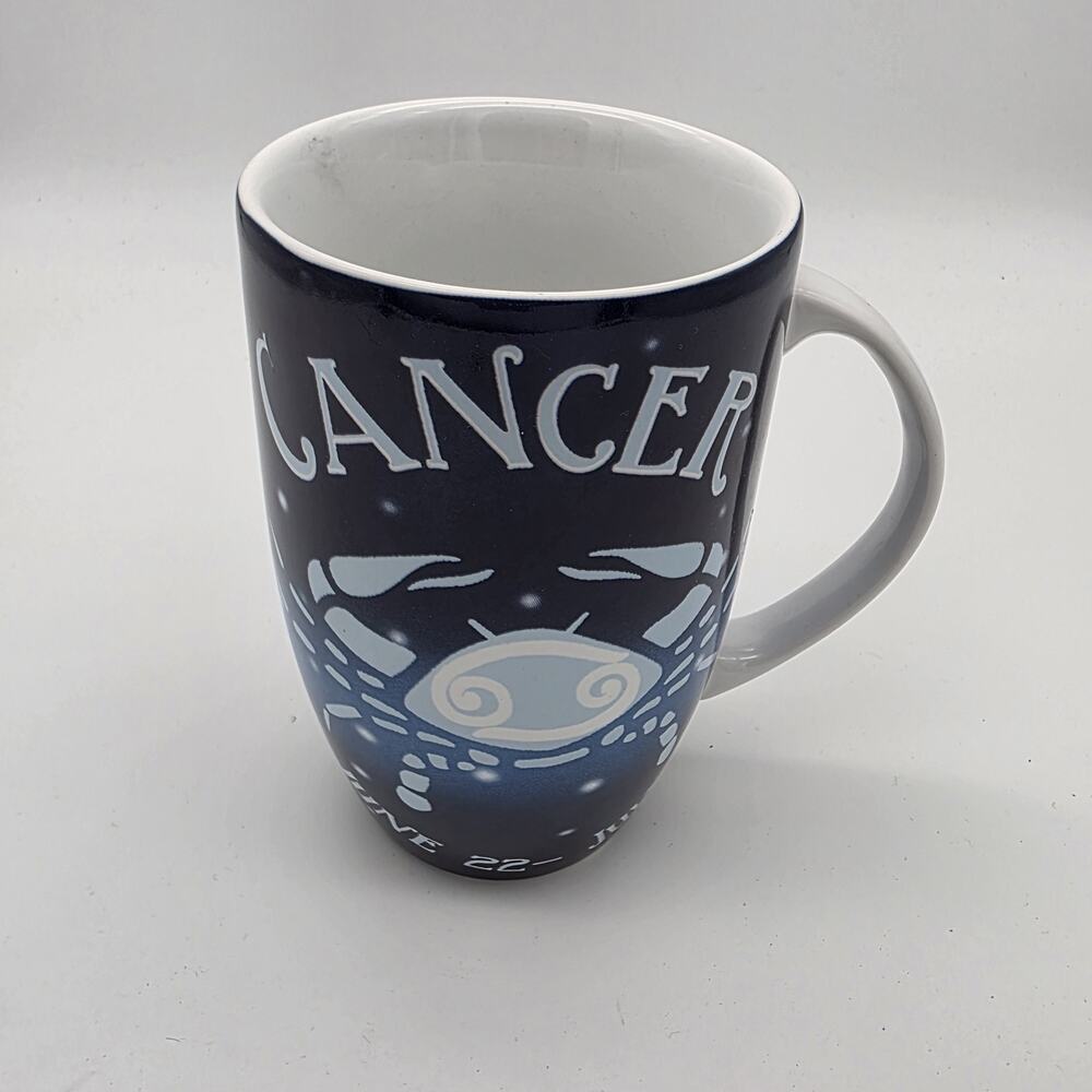 Coventry Cancer Zodiac Mug 18oz Tall Porcelain Astrology Horoscope Blue Crab